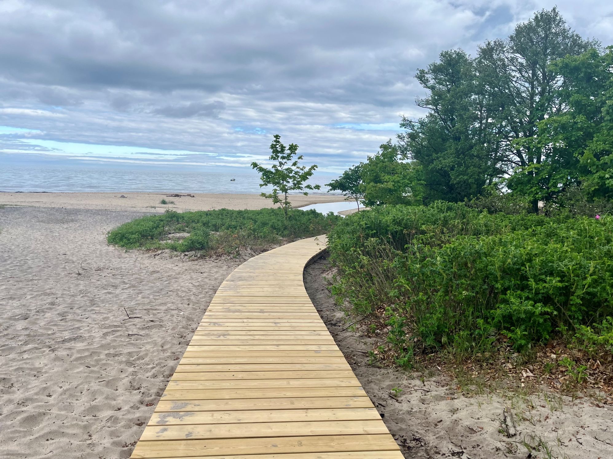 Spången vid Haväng norr om Vitemölla strövområde leder ned till stranden.